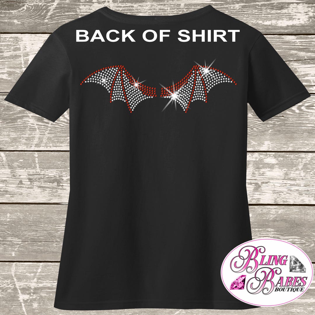 Bat Wings BACK DESIGN Rhinestone Mega Bling, Cute Bat Wings Spooky ...
