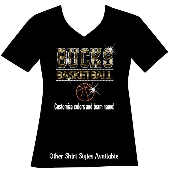 Custom Basketball RHINESTONE Mega Bling Shirt, Custom Team Name and Colors SPANGLE T, Proud Basketball Mom Bling Shirt, Woman's Basketball T
