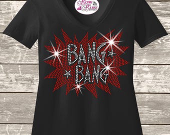 Rhinestone Firework Shirt: Sparkly 4th of July Tee - Women’s Bling