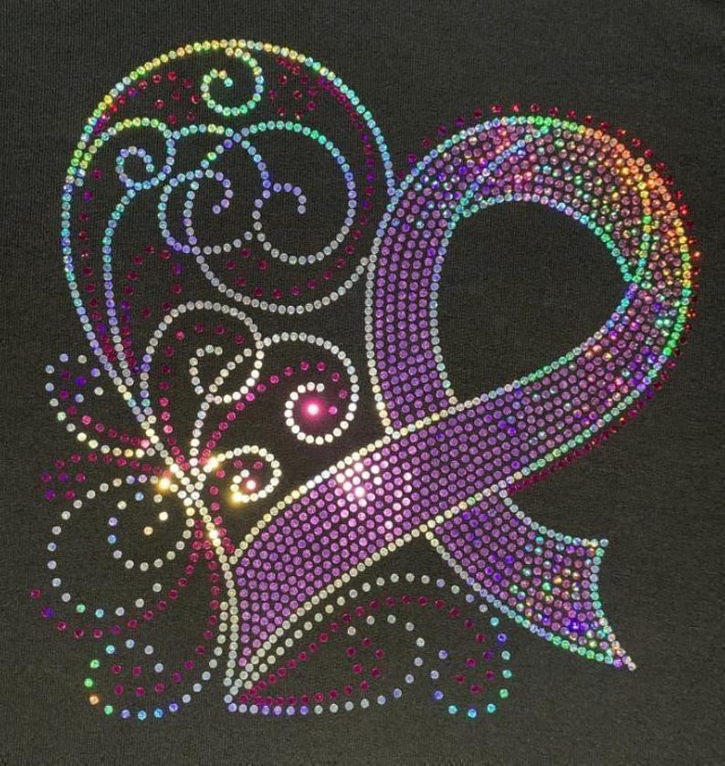 Pink Ribbon Shirt: Rhinestone Bling - Survivor Support Tee image 3