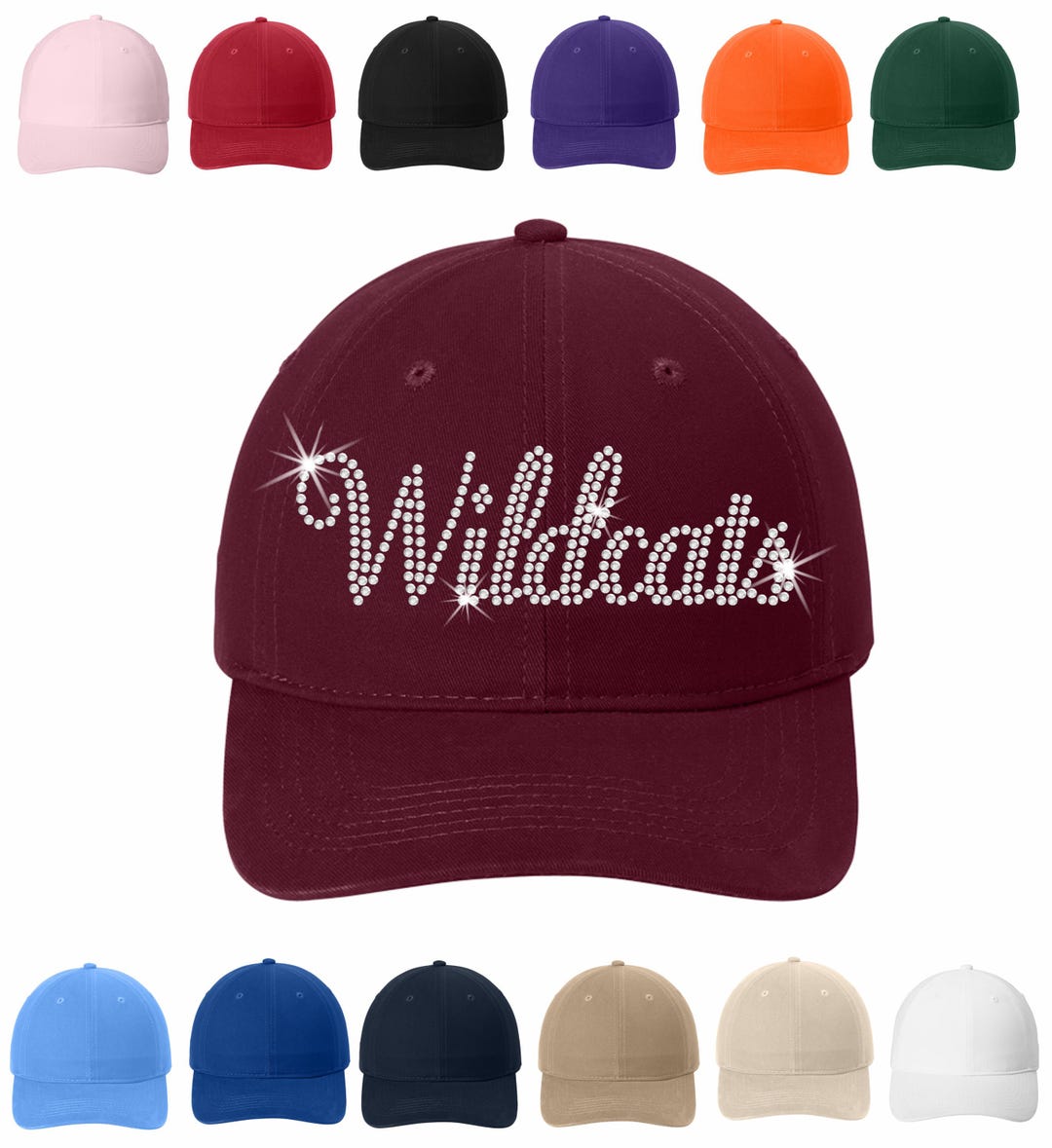 Good Script Hat Custom Rhinestone Script Hat | Personalized Bling Baseball Cap ...