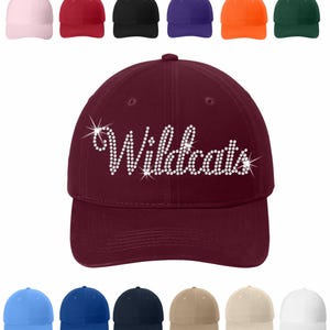 Custom Rhinestone Script Hat | Personalized Bling Baseball Cap | Sparkle Text Embroidered Cap | Custom Bridal Party Gift | Family Trip Hats