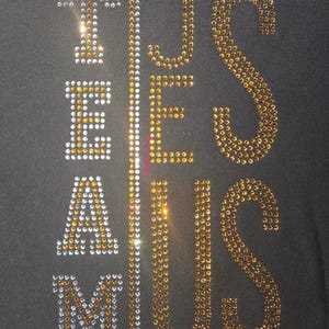 Rhinestone Team Jesus Shirt: Christian Faith Bling Tee image 2