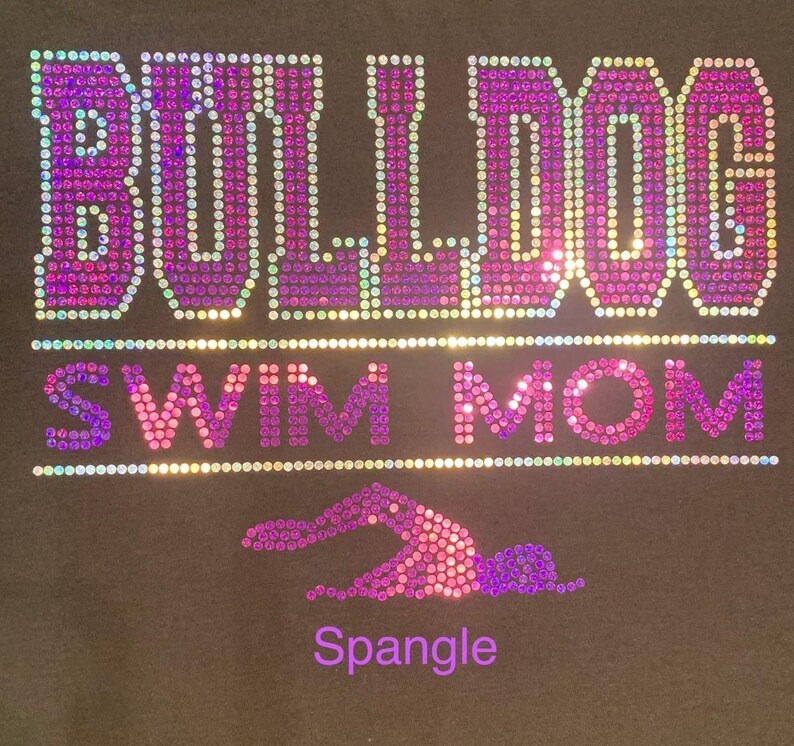 Custom Swim Mom Team Rhinestone Bling Shirt Ladies Personalized Swim Sweatshirt Customizable High School Swim Top Swim Team Spirit School T image 4