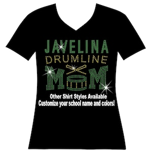 Drumline Mom Customize your School Rhinestone Bling Shirt My Heart is on that Drumline Drumline Senior I&#39;m Just Here Half Time Sweatshirt T