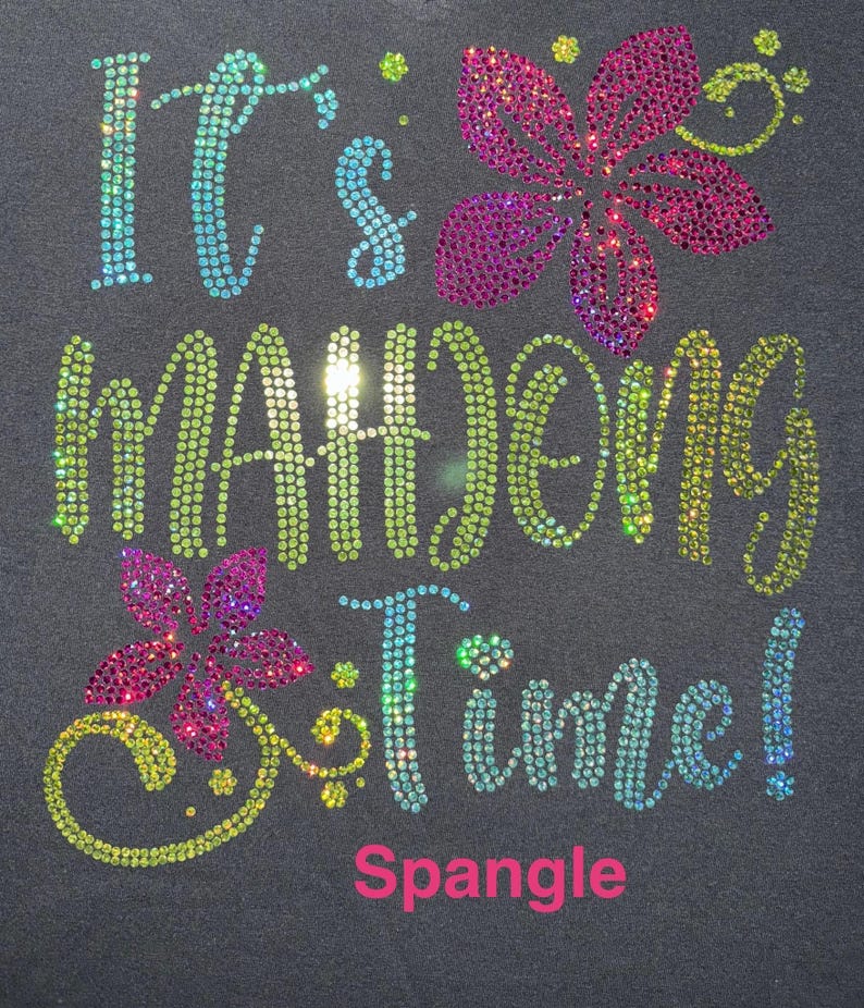 It's Mahjong Time! with flowers Rhinestone Bling Shirt, May the Jokers be with You, Mah jong and Mimosa's, Bunot, Peace Love Mahjong Sparkle image 3