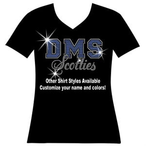 Custom Cheer Varsity Letters Rhinestone Bling Shirt Cheer Mom Bedazzled Sweatshirt Custom Swim Team Custom Football Custom Band Basketball T