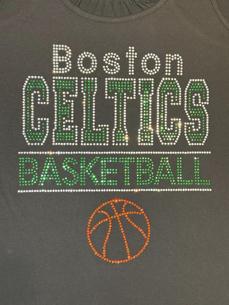 Custom Basketball RHINESTONE Mega Bling Shirt, Custom Team Name and Colors SPANGLE T, Proud Basketball Mom Bling Shirt, Woman's Basketball T image 2