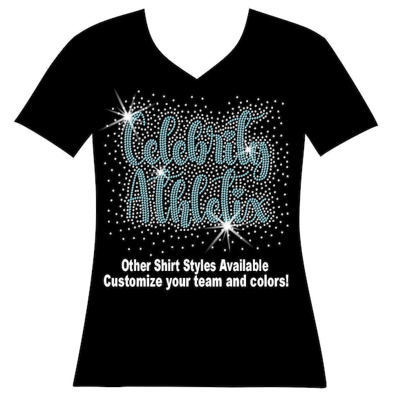 Custom Design Rhinestone Bling Shirt Custom Football Custom Baseball Custom Mom Sports Create Your Shirt Business Logo Cheer Design Birthday