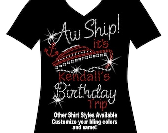 ¡Oh, barco! Es mi viaje de cumpleaños. Camiseta personalizada para crucero con nombre. Camiseta para crucero de cumpleaños.