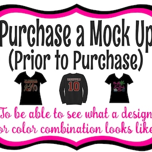 This listing is to purchase a mock up prior to the purchase of one of our base designs.