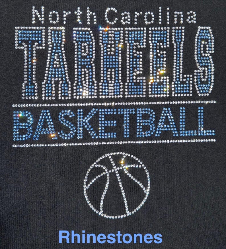 Custom Basketball RHINESTONE Mega Bling Shirt, Custom Team Name and Colors SPANGLE T, Proud Basketball Mom Bling Shirt, Woman's Basketball T image 3