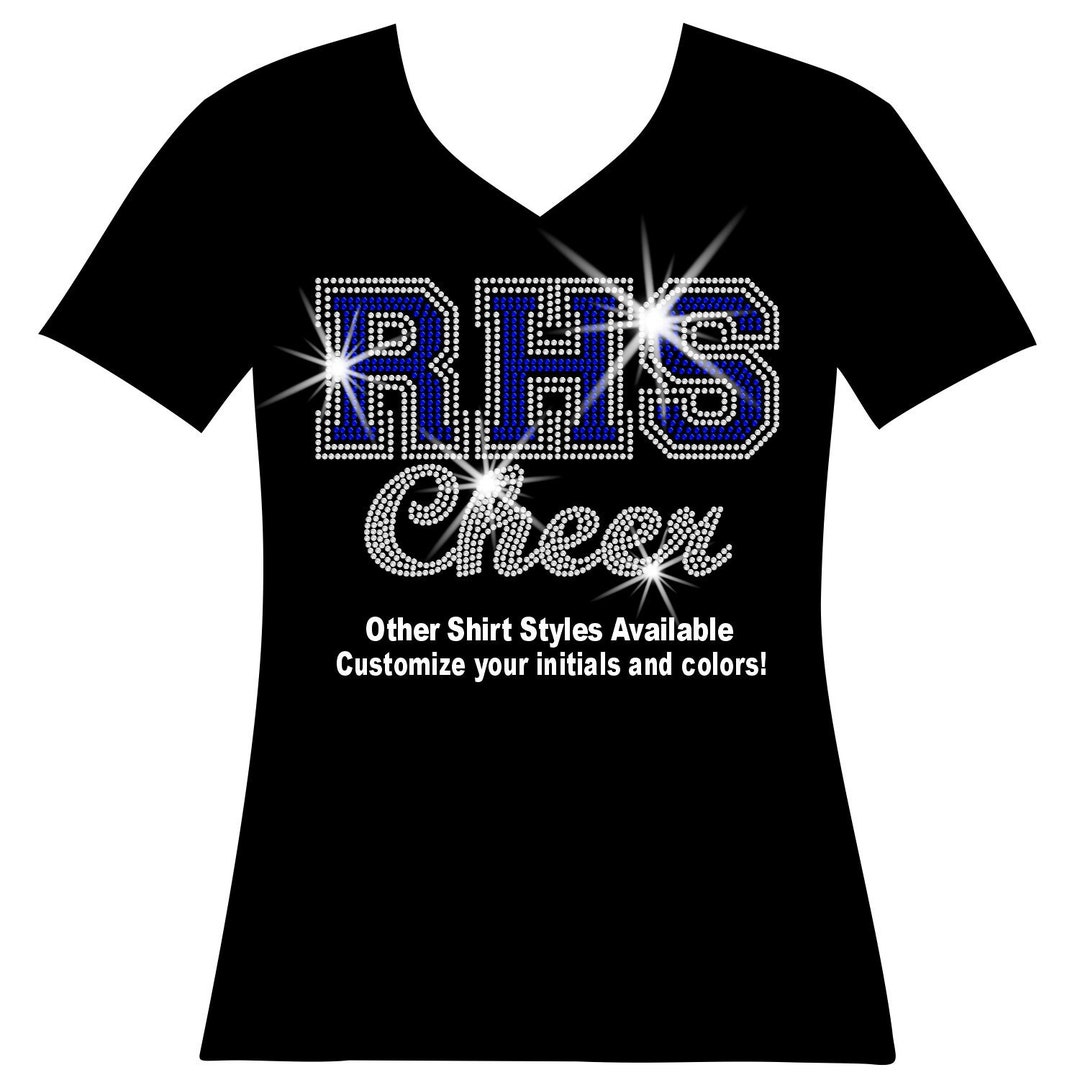 RHS Cheer RHINESTONE Mega Bling Shirt, Cheer Squad SPANGLE, Sparkle