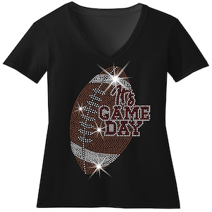 It's Game Day RHINESTONE Mega Bling Shirt, Sunday Football Bling Shirt, Custom Football, Football Mom Bling, Highschool Football, College T