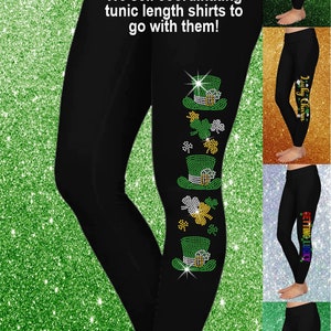Shamrock Capri Leggings for Women Womens Irish Green Capri Pants W. Printed  Shamrock Clover for St Patrick's Day / Saint Patty Day Capris 