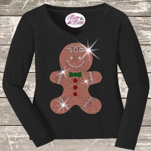 Christmas Gingerbread Man Rhinestone Mega Bling T,  Happy Holiday Cookie Bake Off T, Santa Spangle T, Christmas Sparkle Shirt, Christmas T