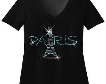Paris Eiffel Tower Rhinestone Bling Shirt Bachelorette Party Paris Family France Vacation Matching Top Europe Girls Trip Gift Paris Lover