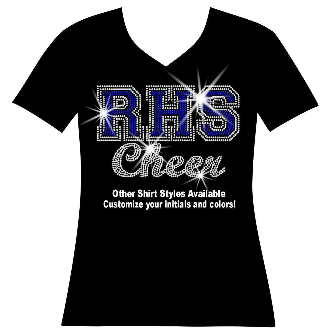 Custom Cheer Team Rhinestone Bling Shirt Cheer Squad Sparkle Sweatshirt ...