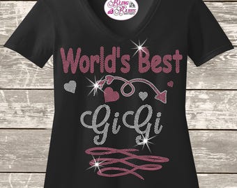 Rhinestone Grandma Shirt: Sparkly Nana Tee with Hearts and Bling
