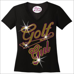 Golf Girl Rhinestone Mega Bling, Time To Par Tee Queen Of The Green Ladies Golf Shirts, Woman Golf Lovers Gift, Custom Golf Bling, Golf Diva