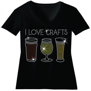 Custom Beer Rhinestone Bling Shirts IPA Beer Bedazzled Sweatshirt Craft Beer Sparkle Top Drinking Party Sequence Shirts Brewing Festival  T