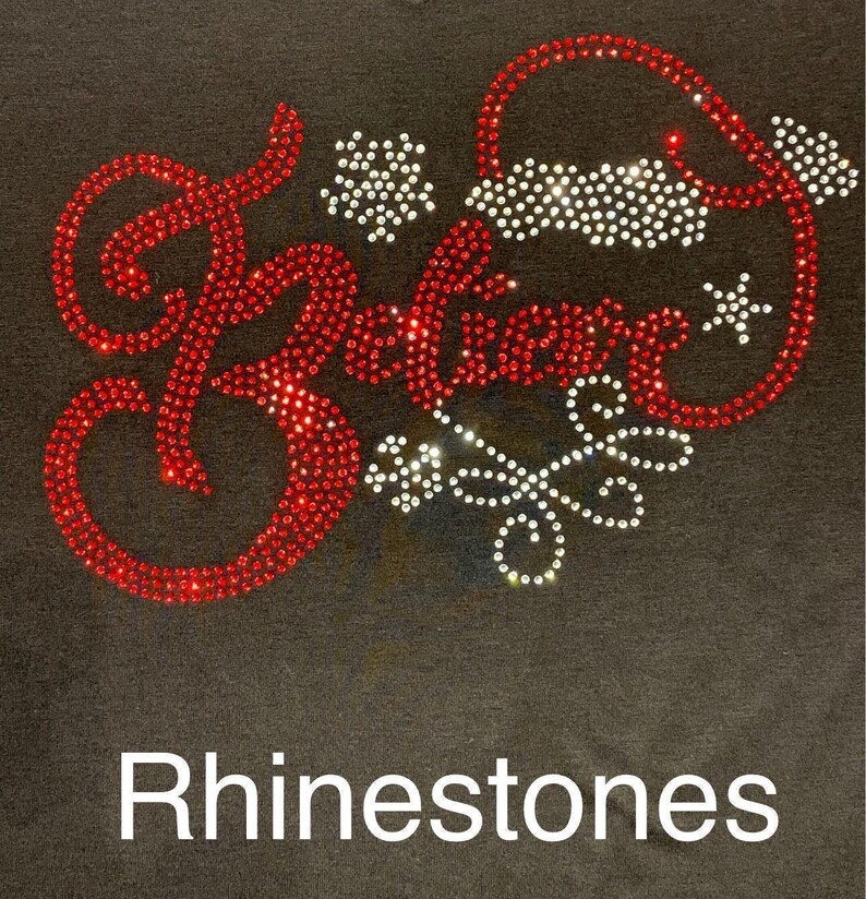 Rhinestone Christmas Shirt: Religious Santa Sparkle Bling Sweatshirt image 2