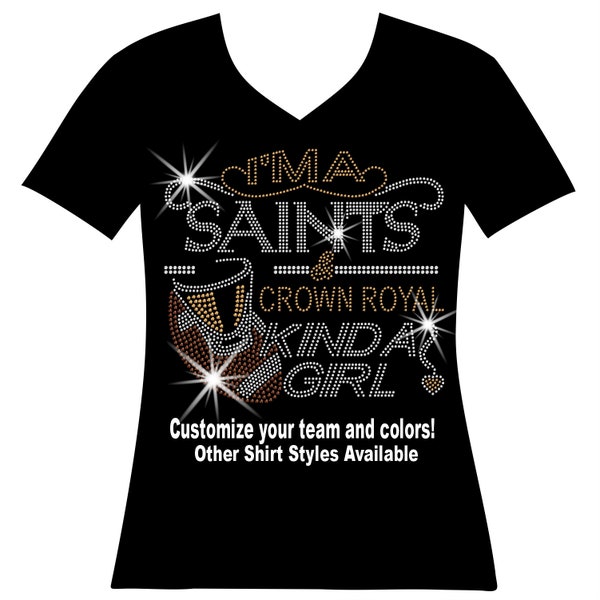 Bling Rhinestone Saints Shirt – Etsy