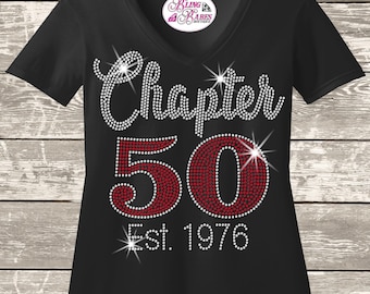 Chapter 50 Est 1976 Birthday (customize your year and age) RHINESTONE Mega Bling, Ladies Birthday Diva Shirt, Birthday Diva, Birthday Queen
