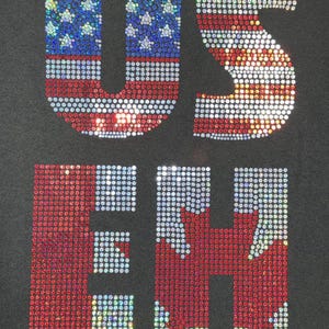 US Canada Rhinestone Shirt - Sparkly Patriotic Flag Tee immagine 2