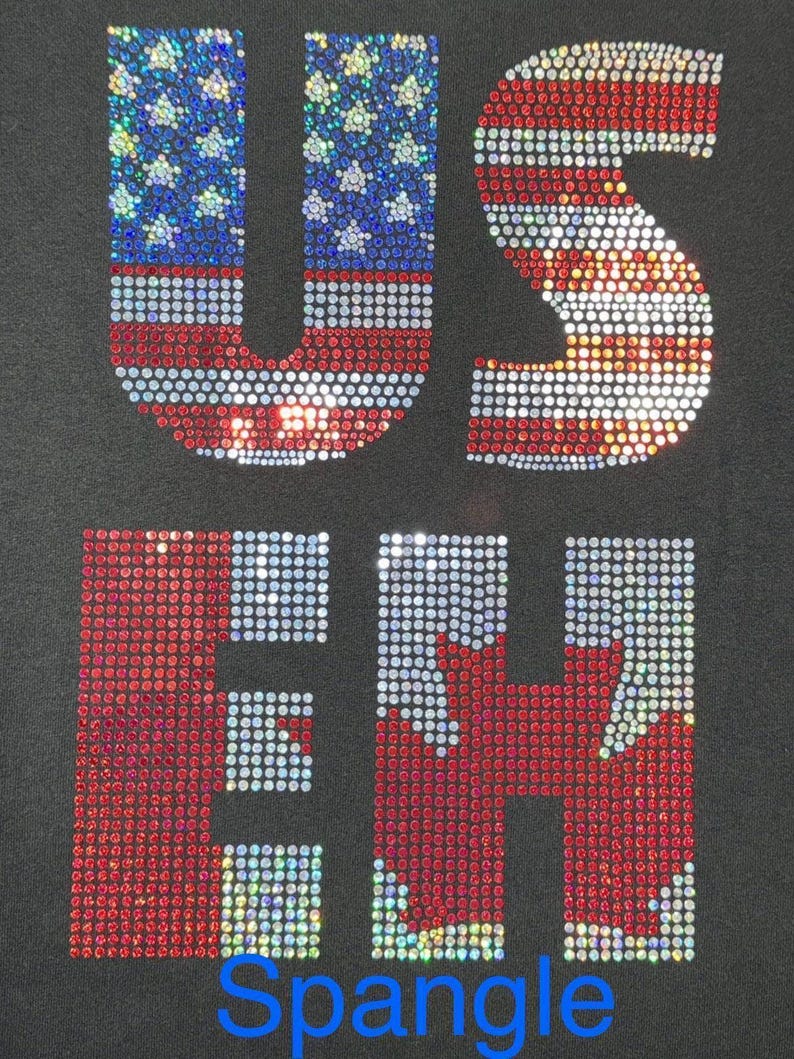US Canada Rhinestone Shirt - Sparkly Patriotic Flag Tee immagine 2