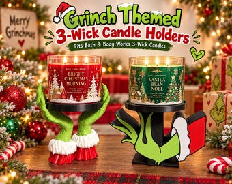 Grinch-Inspired 3-Wick Candle Holder