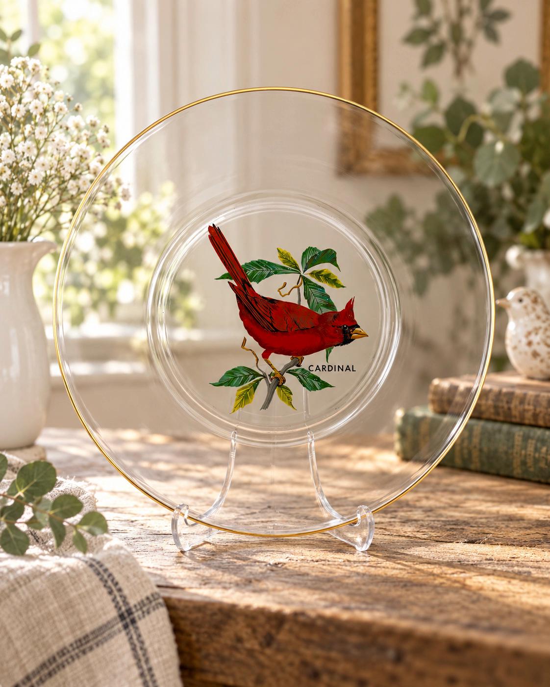 Glass Cardinal Plate - Etsy