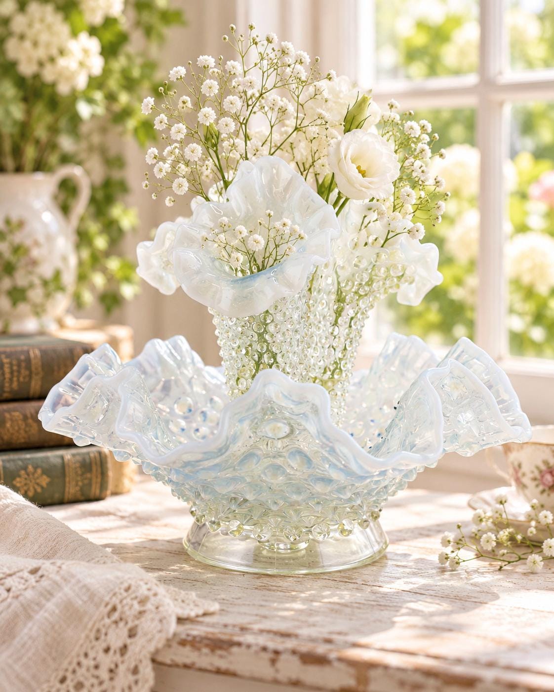 Fenton Opalescent Hobnail Glass - Etsy