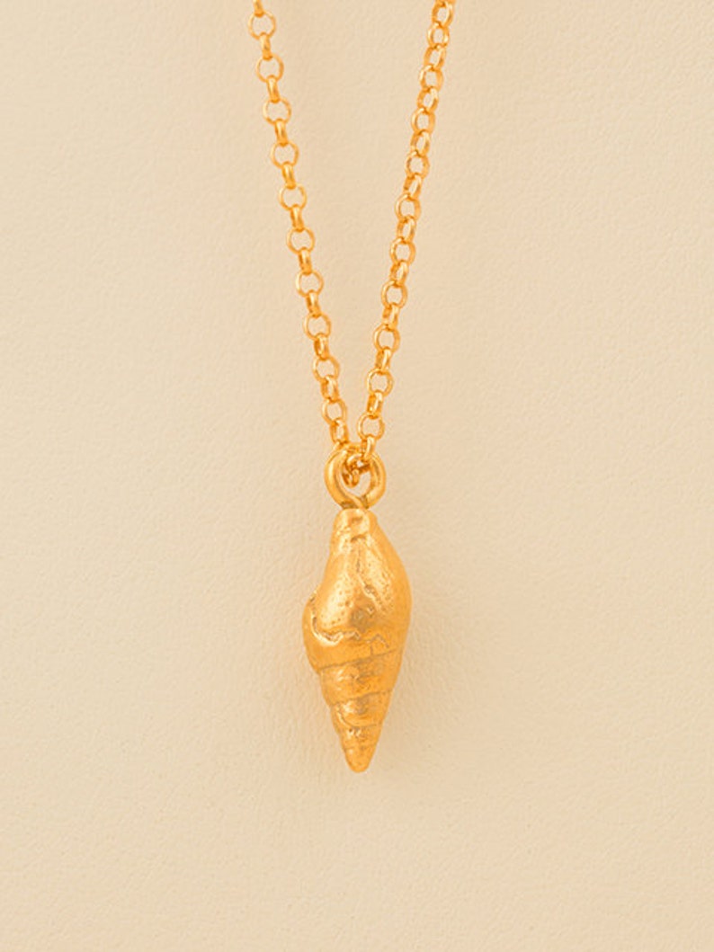 Shell Pendant Gold Shell Pendant Beach Wedding Summer Etsy