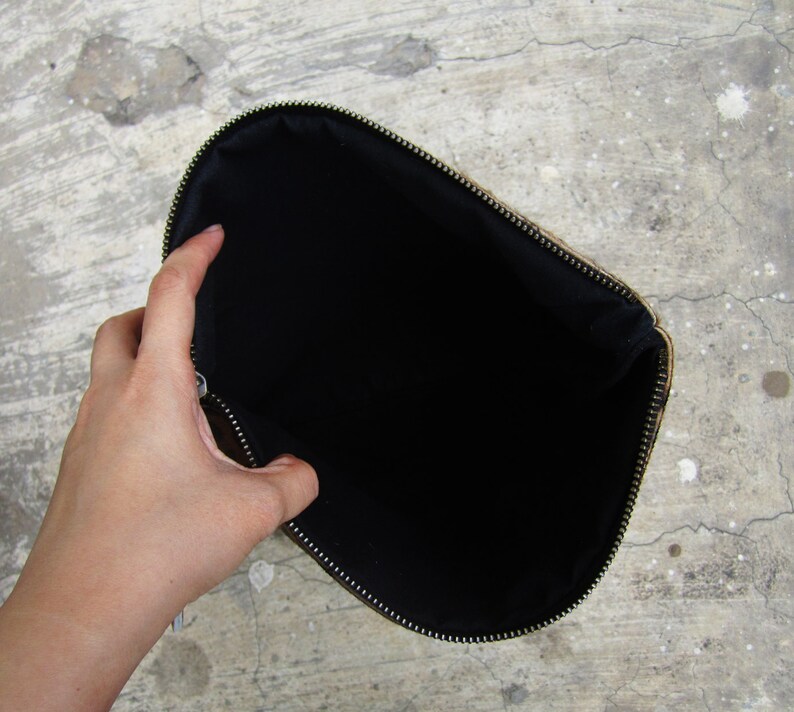 Limited Edition Leopard Print Calf Hair Fold Over Zipper Pouch Etsy