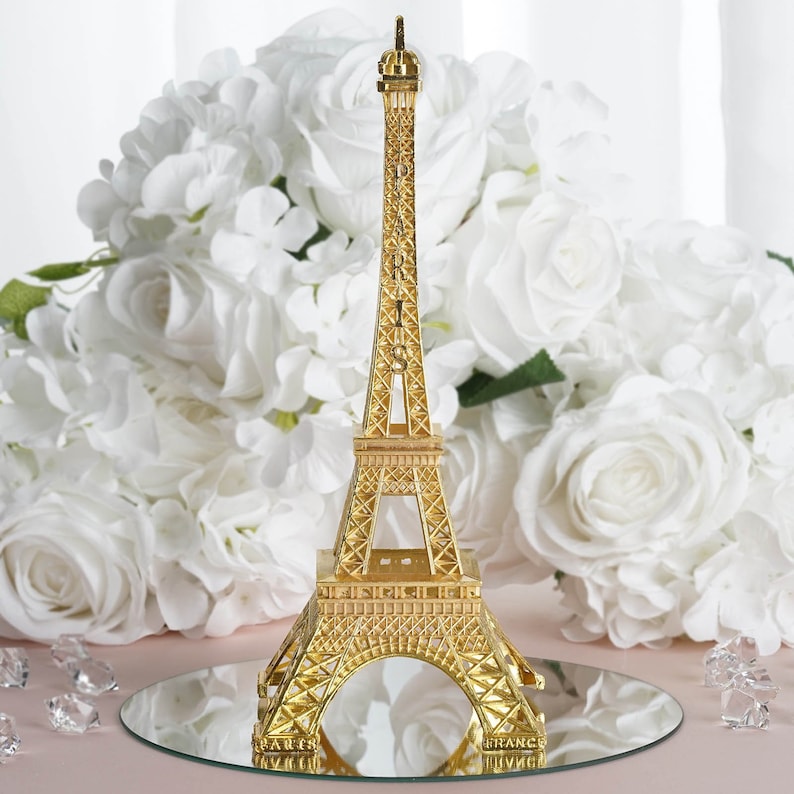 Gold Eiffel Tower Cake Topper Eiffel Tower Centerpiece Paris Theme Decor Paris Theme Birthday Decor Paris Eiffel Tower Party Decor Rose Gold image 2