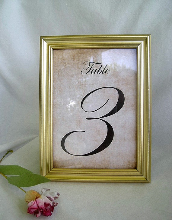 Gold Table Card Frames Numbers Wedding Cards Frame Elegant Reusable