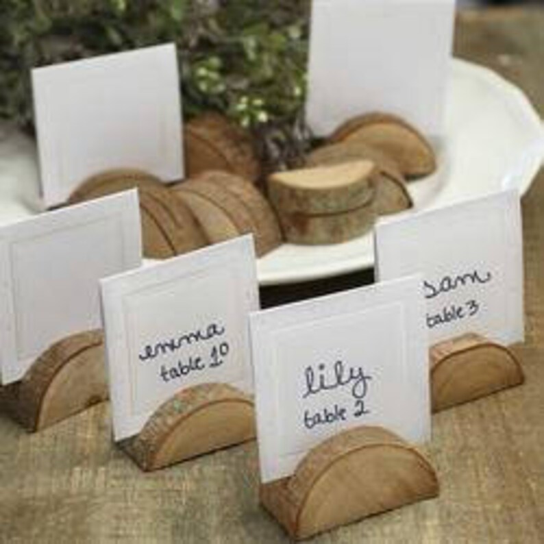 Wood Place Card Holder Rustic Wedding Decor Rustic Place Card Etsy