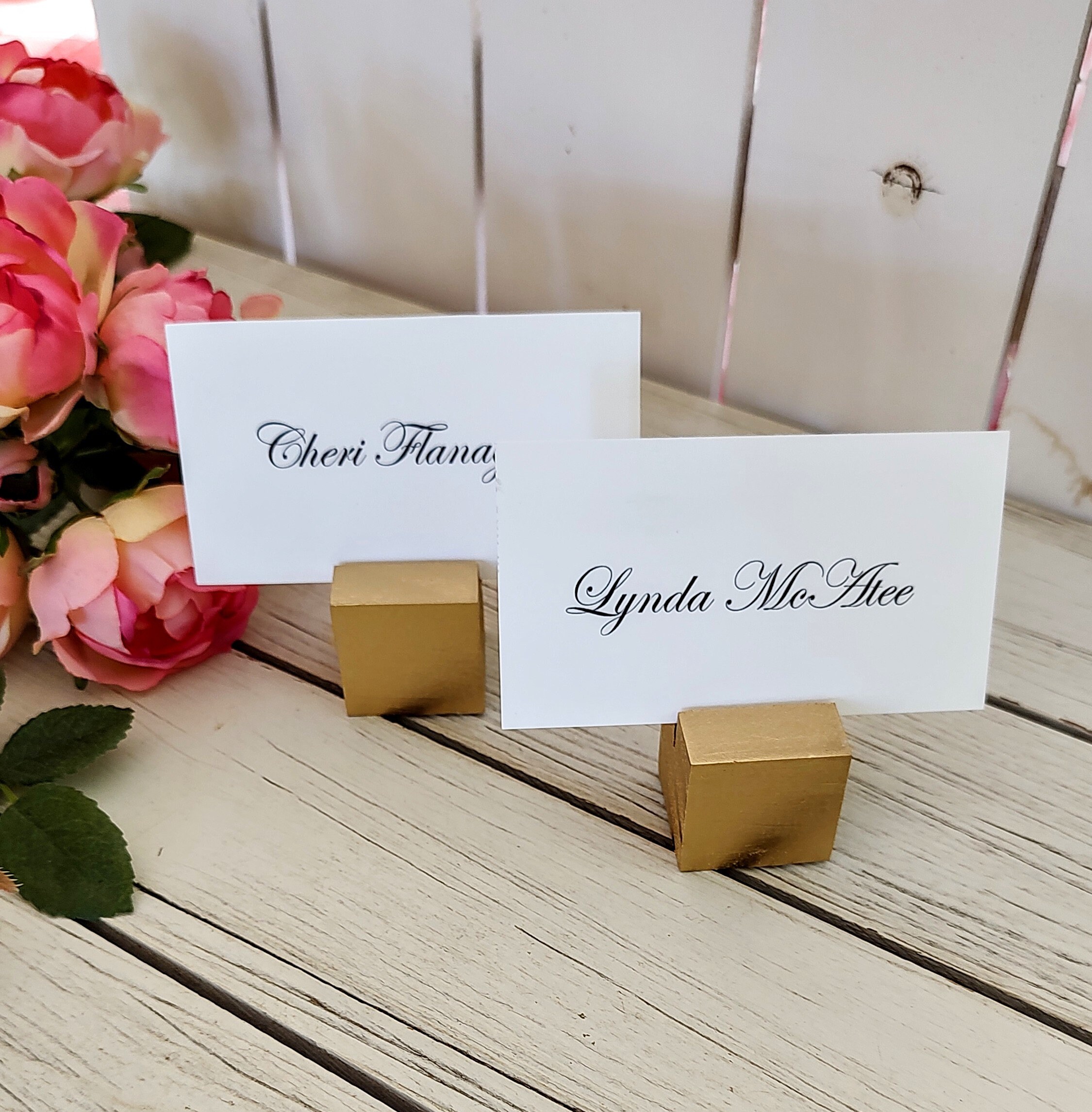 Brushed Gold Place Card Holders Set of 4 + Reviews | CB2