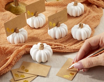 Pumpkin Place Card Holders White Pumpkin Place Card Holders Gold Pumpkin Place Card Holder Wedding Place Card Holder Fall Place card Holders