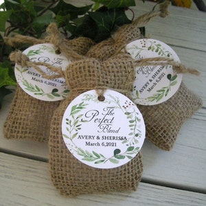 The Perfect Blend | Coffee Favor Bags Thank You Burlap Favor Bags Thank You Favors | Tea Favor Bags | Custom Personalized Tags Bags Favors