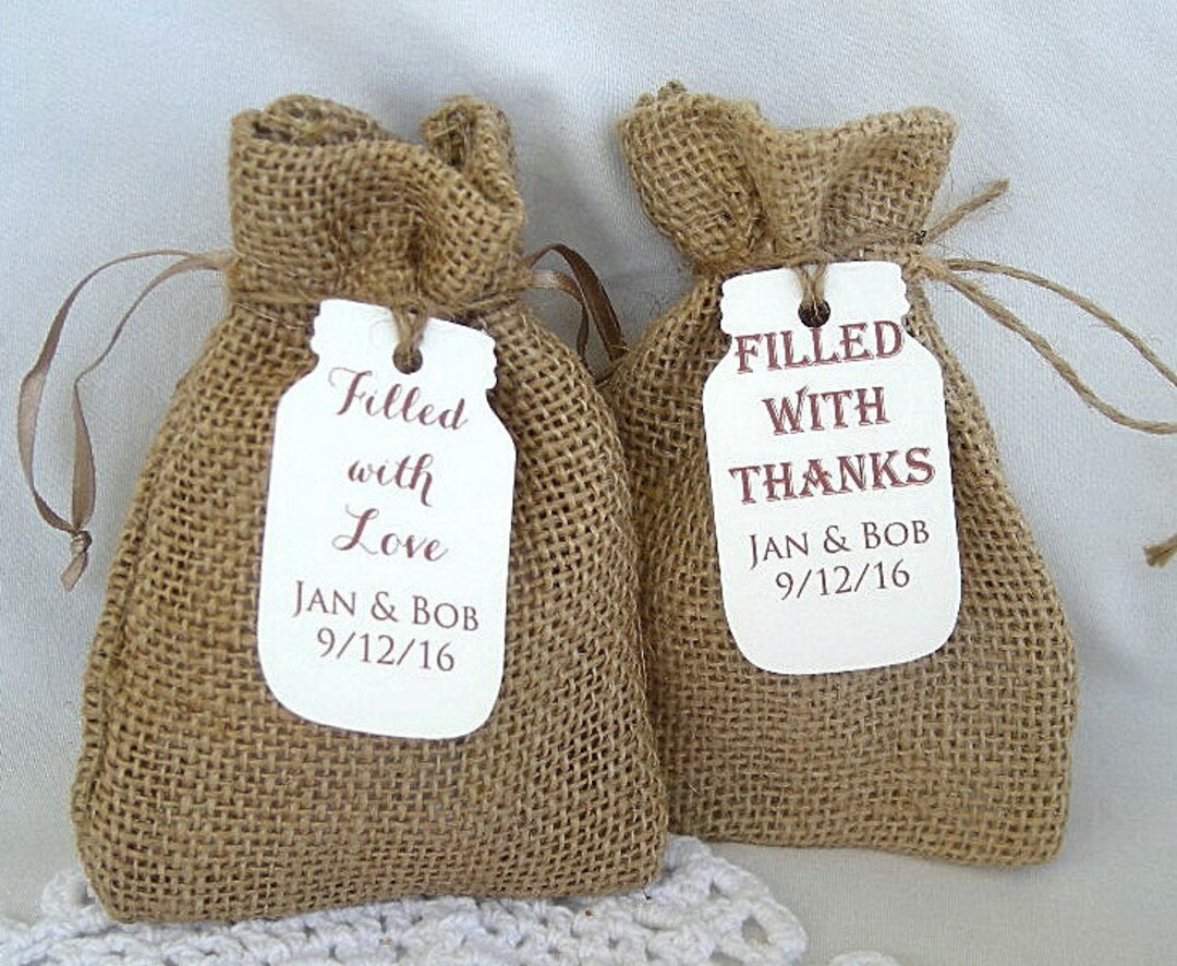 Personalized Favor Bags Burlap Wedding Burlap Favor Bags W Custom