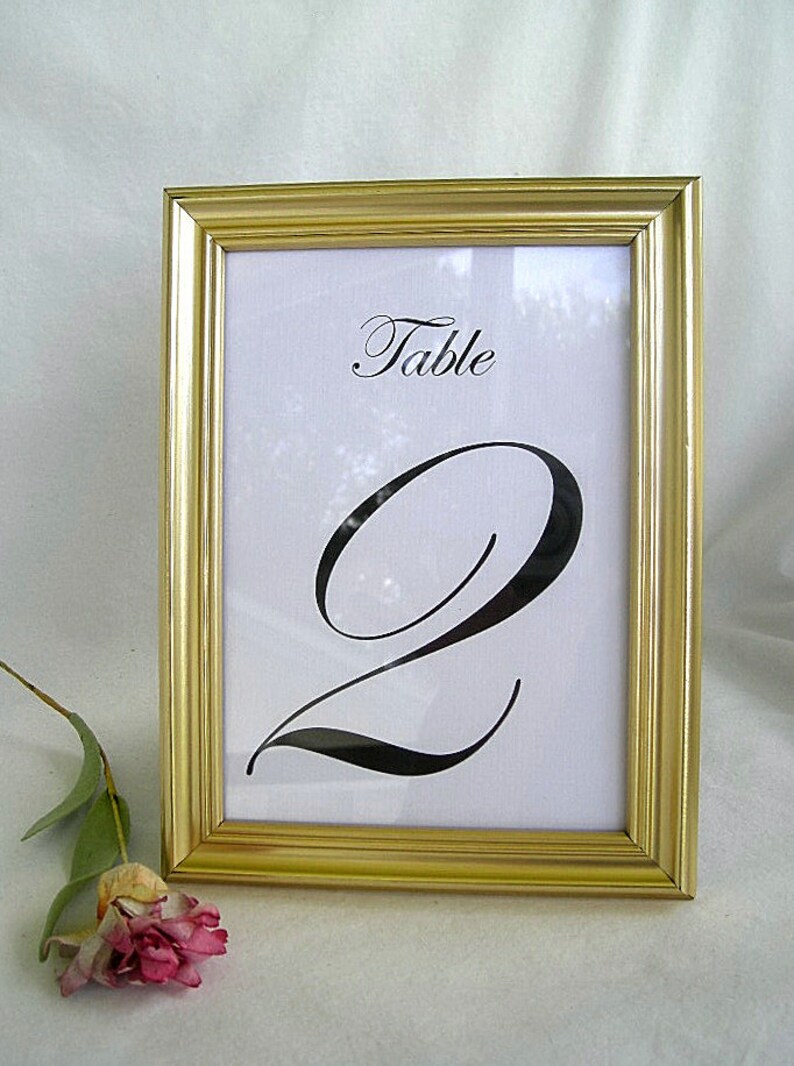 Wedding Table Number Gold Picture Frames Wedding Table Cards Etsy