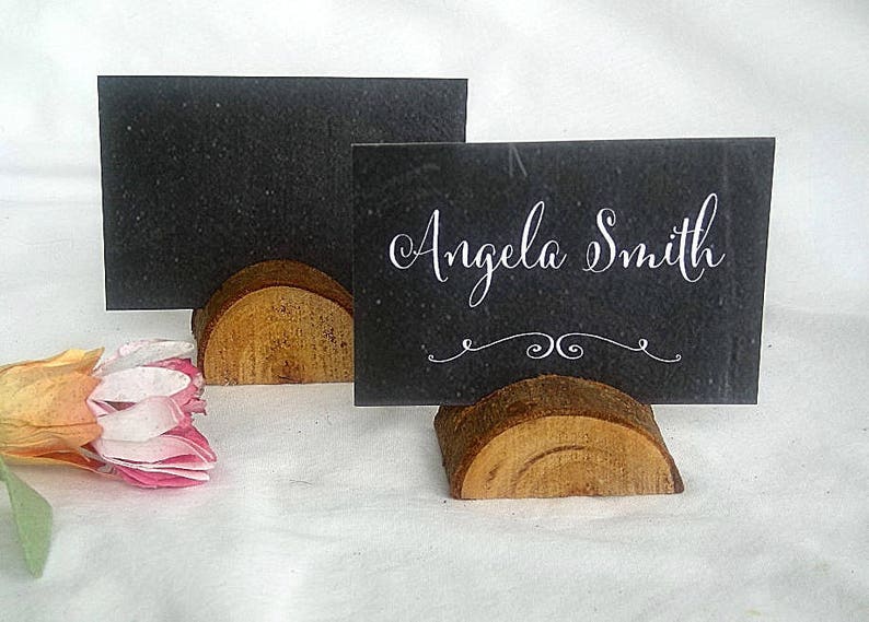 Wood Place Card Holder Rustic Wedding Decor Rustic Place Card Etsy