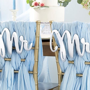 Mr and Mrs Chair Sign Wedding Chair Sign Bride and Groom Sign Centerpiece Victorian Wedding Decor Mr and Mrs Sign for Sweetheart Table