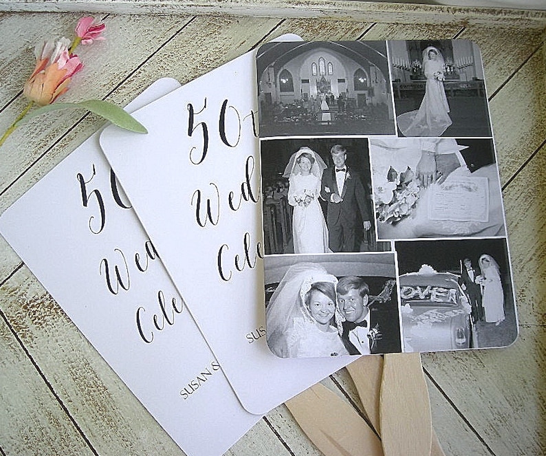 50th Wedding Anniversary Program Fans Graduation Ceremony Etsy