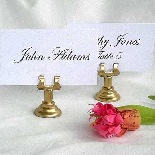 10 Gold Place Card Holders Gold Wedding Metal Table Etsy