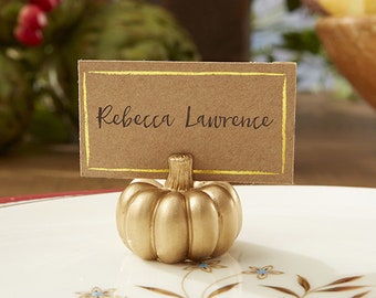 Pumpkin Place Card Holders Fall Place Card Holders Gold Pumpkin Place Card Holder Wedding Place Card Holder Wedding Rose Place card Holder