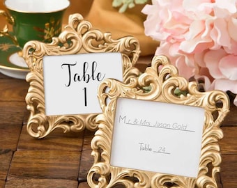 Gold Place Card Frame Gold Table Card Frame Vintage Place Cards Frames Wedding Table Card Holder Rose Gold White Ivory Wedding Picture Frame