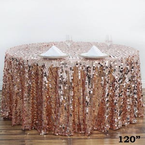 Champagne Sequin Tablecloth Gold Sequin Overlay Big Payette Rose Gold ...
